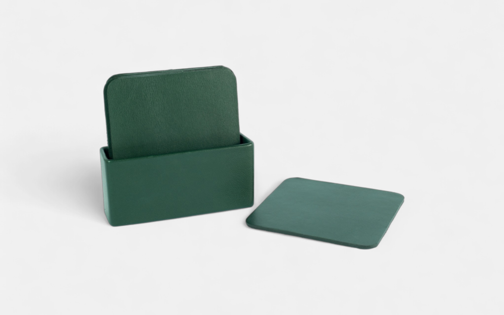 Standing Emerald Green Coaster Holder