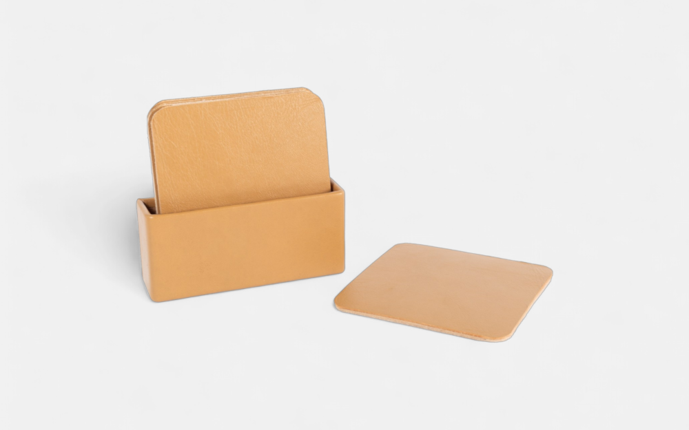 Standing Light Brown Coaster Holder