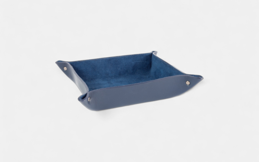 Square Deep Blue Desk Tray