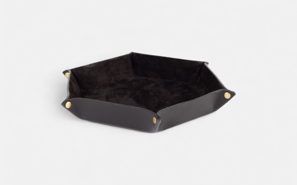 Hexagonal Black Desk Tray